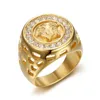 Bagues en or 18 carats de marque de mode Medusa Fan famille / F famille diamant français bague en acier inoxydable pour hommes et femmes bijoux cadeau
