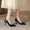 Sapatos de vestido 7cm salto alto cor combinando salto fino mulheres apontou stiletto ponto toe bombas