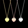 Schmuck-Designer-Halskette aus Gold und Herz-Halskette, Luxus-Schmuck, Anhänger-Halsketten, Roségold, Valentinstag-Geschenk für Frauen mit Box