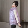 Chalecos de mujer 2024 Chaleco Chaqueta de invierno Versión coreana Otoño y abajo Algodón Espesar Chaleco Mujer Abrigo sin mangas