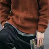 Harajuku swetry mężczyźni zimowi zwykłe regularne fit crewneck pullover dzianin SWEATER Fashion odzież 240113