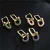 Oordingen 18k Gold Ploated Hoops met stenen oordingen Designer Stud -oorbellen voor vrouw erings Studs Luxe 4 Leaf Clover Hoops Sieraden Buds Hoops 4 Styles Gifts Sets Box