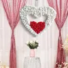 装飾的な花ハート型バレンタインデーリースハート型の壁ドアハング装飾のための人工バラの飾り