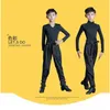 Stage Wear 2024 Kids Boy Latin Dance Costumes Children Long Sleeve V-Neck Ballroom Training Clothes Cha Rumba Dancewear S-2XL