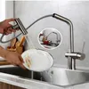 Krany kuchenne Rose Gold Sink kran 304 stal nierdzewna i zimna woda wyciągnij 360 stopni Mikser kran