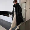 Veste longue à grand col en fourrure pour femme, manteau épais en peluche Imitation Rex, à la mode, Europe et amérique, hiver 2024