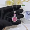 Naszyjniki 2022 Pink Lab Diamond Biżuteria Zestaw Sterling Sier Party Wedding Kolczyki