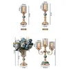 Bougeoirs de luxe en métal et verre, décoration de maison européenne rétro romantique, ornements de Table à manger GL