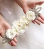 Ceintures de mariage en mousseline de soie fleurs ceinture de mariée robe en strass pour accessoires de mariée blanc ivoire noir rouge argent en stock commande en gros 3915164