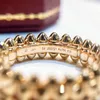 Luxe ontwerper klinknagelringen voor vrouwen mannen titanium roestvrij staal mode trend merk gestreepte ring paar 18k gouden verzilverde vakantie sieraden cadeau