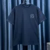 Wiosenne letnie męskie i damskie projektant krótkiego rękawu Niebieski bawełniany Cotton Intarsia Crewneck Sports Tee Fashion Para mężczyzn Mężczyzn T-shirt krótko-rękawoeved T-shirt