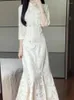 Etnische kleding Qipao-jurk Cheongsam Kant Verbeterd Chinees Traditioneel 2024 Lente en herfst High-end Fishtail Lang Aziatisch