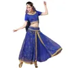 Stage Wear 4pcs Performance Costume de danse du ventre Bollywood Robe Bellydance Ensembles de danse pour femmes