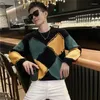 Pulls pour hommes Vêtements Pulls à carreaux Pull en tricot Homme Argyle Noir en élégant coréen 2024 Automne Y2K Vintage Baggy Mode Tops Fun