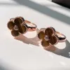 حلقة Van-Clef Arpes Designer Women Top Quality Rings New V New Lucky Four-Leaf Clover Series Ring Full Diamond Female Tiger's Eye Stone Ring Natural Ring