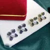 Boucles d'oreilles MeiBaPJ 7-8mm perle blanche naturelle mode noir Zircons fleur 925 véritable argent Fine bijoux de mariage pour les femmes