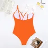 2023 Retro Swimsuit Skirt Shoulder Strappy Print Floral Swimwear Women Slimming Bathing Suit Beach Wear 240113