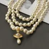 choker vivianeism westwoodism necklace a luxurious luxurious three-layer pearl three-dimensional water droplet necklace