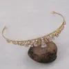 Haarspangen Mode Silber Gold Farbe Krone Frauen Hochzeit Braut Tiara Zubehör CZ Zirkon Tiaras und Kronen Brithday Party Schmuck