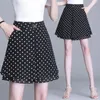2023 Summer Chiffon Shorts for Women Double Layer High Waist Wide Leg Casual Loose Skirt Korean Ladies Black E106 240113