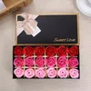 18 pezzi di sapone grasso fiore eterno di rosa confezione regalo di alta qualità compleanno creativo piccoli regali pratici a mano 240113