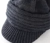 Connectyle Cappello invernale stile uomo con visiera Acrilico morbido foderato in pile Berretto lavorato a maglia a trecce Berretto caldo quotidiano da ragazzo maschio 240113