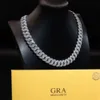 Catena Moissanite da 22 mm Argento sterling 925 Gioielli Hip Hop Collana da uomo personalizzata ghiacciata Catena a maglia cubana Gioielli placcati oro 18k