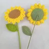 装飾的な花人工植物ニットハンドメイドニットヒマワリの花束花5枝