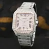 Nouveau luxe 2024 3Atm résistant à l'eau Jam Tangan Pria Original japon mouvement en acier inoxydable glacé Moissanite Buss Down montre