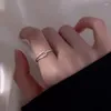 Cluster Ringe Mode Silber Überzogene Einfache Geometrische Für Frauen Mädchen Klassische Ehering Zubehör Schmuck Geschenk Jz117
