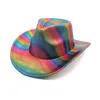 Bérets Colorful Cowboy Hats Western Cowgirl Caps Woolen 57-58cm Carnival Festival The Party Fashion 2024 Halloween Cosplay