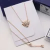 Swarovskis ketting ontwerper dames topkwaliteit hanger kettingen schattig leuk vliegend varken ketting vrouwelijk zwaluw Chinese dierenriem mooi varken kraag ketting vrouwelijk