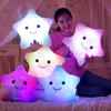 34cm brinquedo criativo travesseiro luminoso macio pelúcia brilhante colorido estrelas almofada led luz brinquedos presente para crianças crianças meninas 240113