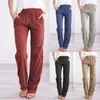 Frauen Hosen Baumwolle Leinen Kordelzug Elastische Taille Vintage Hosen Dame Lose Casual Plus Größe S-3XL YL