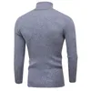 Outono inverno camisola de gola alta masculina cor sólida casual lã malha pullovers masculino fino ajuste pulôver roupas 240113