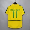 1998 Brasil Vintage Jersey Romario Rivaldo Brazils Carlos Ronaldinho Camisa de Futebol 2002 Ronaldo Kaka 2006 2000 1994 1970 1957 1950 Pele Retro Soccer Jerseys