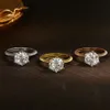 Knobspin Originale anello in argento sterling 925 con diamanti con certificato di gioielleria raffinata Anelli di fidanzamento per le donne 240113