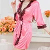 Women's Sleepwear Sexy Navy Blue Robes Bathrobe Women Silk Bridesmaid Satin Robe Ladies Dressing Gowns