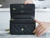 10A Retro Mirror Quality Designers Wallet on Chain Mini 19cm Flap Quilted Black Purse Womens Real Leather Caviar Lambskin Handbag Shoulr Box Bag with Card