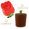 Decorative Flowers Flower Wood Carving Ornaments Figurines Wooden Rose Decor Statue Decoration Home