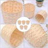 Conjuntos de louça 5 pcs vime rattan flor cesta seagrass plantador rústico armazenamento de mão com alças tecidos ovos doces suportes