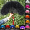 Decorative Figurines Feather Hand Fans For Wedding Party Folding Women Girls Pom Black White Prom Clothing Accessories