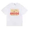 Men's T-Shirts 2024 Summer Rhude T shirt Mens Designer T Shirt Rhude Casual shirts Man Womens Tees Short Sleeves Top Sell Luxury Men Hip Hop clothes US SIZE S-2XL