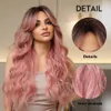 Onenononly rosa s onda longa com franja cosplay para mulheres sintético de alta qualidade festa natural resistente ao calor cabelo 240113