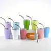 6pcs/Set Mini Tumbler S Glass 3oz Tumbler S Glasses With Lid And Straw Double Wall Vacuum Sealed Stainless Steel Tumbler 240113