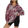 2023 best-selling women's tie dyed plush hoodie loose pocket less top