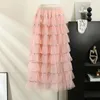 Skirts Women's Tulle Skirt Ruffle Multilayer Mesh A Line Women Bed Star Slip For