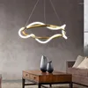 Lampy wiszące Minimalistyczne postmodernistyczne sztuka el długie pasek Dimmable LED żyrandol do kawiarni stolik kuchenny