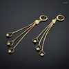 Dangle Oorbellen 2024 Vintage Goud Kleur Lange Tassel Drop Voor Vrouwen Geometrische Koreaanse Bruids Oorbel Mode-sieraden Oorbellen