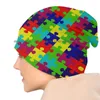 Berretti per la consapevolezza dell'autismo Cappello lavorato a maglia Gioco perplesso Rompicapo Colorato Rosso Blu Giallo Verde Divertimento Primaria Bambini Insegnanti Genitori 240113